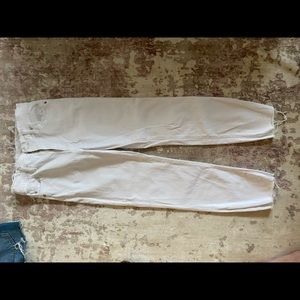 AG white crop jeans